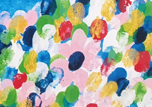 Detail eines intuitiv gemalten Seelenplanbildes